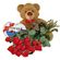 red roses with teddy and chocolates. Baku